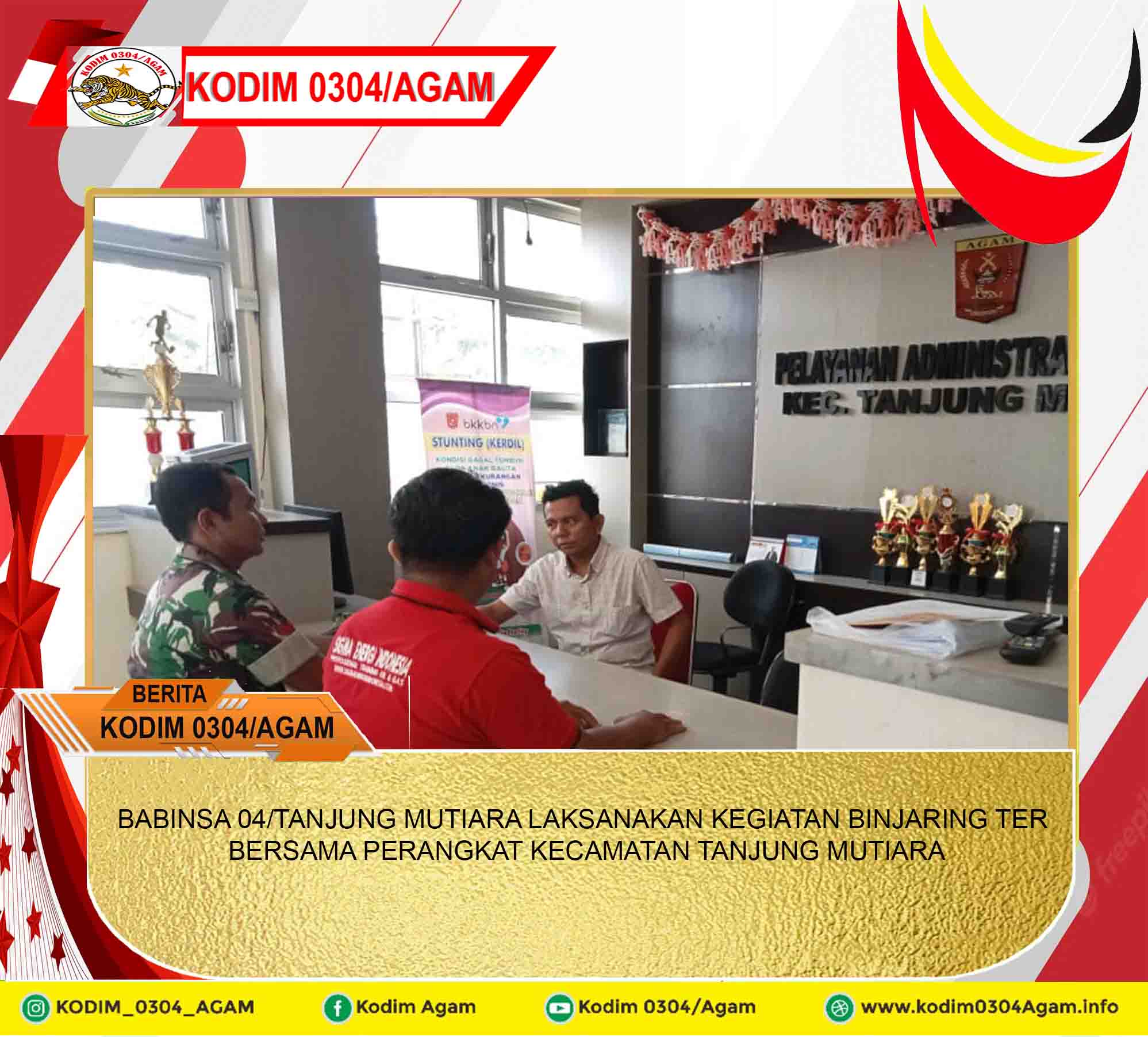 BABINSA 04/TANJUNG MUTIARA LAKSANAKAN KEGIATAN BINJARING TER BERSAMA PERANGKAT KECAMATAN TANJUNG MUTIARA