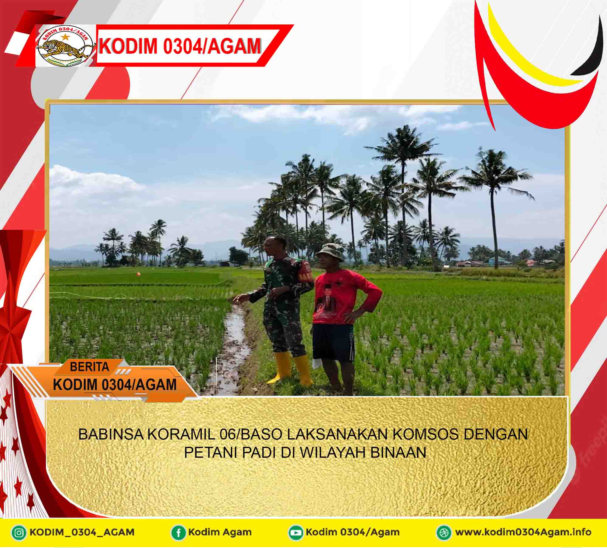 BABINSA KORAMIL 06/BASO LAKSANAKAN KOMSOS DENGAN PETANI PADI DI WILAYAH BINAAN
