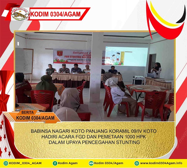 BABINSA NAGARI KOTO PANJANG KORAMIL 09/IV KOTO HADIRI ACARA FGD DAN PEMETAAN 1000 HPK DALAM UPAYA PENCEGAHAN STUNTING