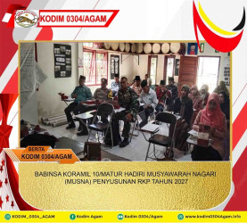 BABINSA KORAMIL 10/MATUR HADIRI MUSYAWARAH NAGARI (MUSNA) PENYUSUNAN RKP TAHUN 2027