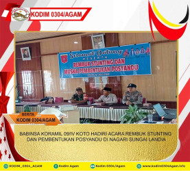 BABINSA KORAMIL 09/IV KOTO HADIRI ACARA REMBUK STUNTING DAN PEMBENTUKAN POSYANDU DI NAGARI SUNGAI LANDIA