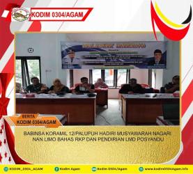 BABINSA KORAMIL 12/PALUPUH HADIRI MUSYAWARAH NAGARI NAN LIMO BAHAS RKP DAN PENDIRIAN LMD POSYANDU
