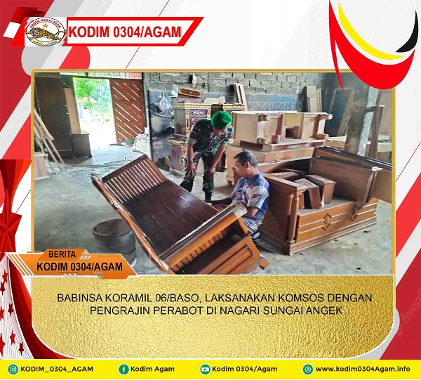 BABINSA KORAMIL 06/BASO, LAKSANAKAN KOMSOS DENGAN PENGRAJIN PERABOT DI NAGARI SUNGAI ANGEK