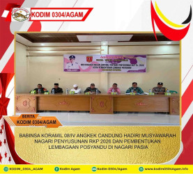 BABINSA KORAMIL 08/IV ANGKEK CANDUNG HADIRI MUSYAWARAH NAGARI PENYUSUNAN RKP 2026 DAN PEMBENTUKAN LEMBAGAAN POSYANDU DI NAGARI PASIA