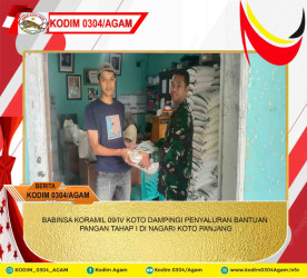 BABINSA KORAMIL 09/IV KOTO DAMPINGI PENYALURAN BANTUAN PANGAN TAHAP I DI NAGARI KOTO PANJANG