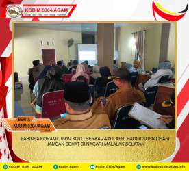 BABINSA KORAMIL 09/IV KOTO SERKA ZAINIL AFRI, HADIRI SOSIALISASI JAMBAN SEHAT DI NAGARI MALALAK SELATAN