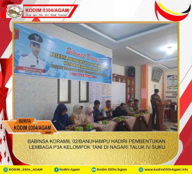 BABINSA KORAMIL 02/BANUHAMPU HADIRI PEMBENTUKAN LEMBAGA P3A KELOMPOK TANI DI NAGARI TALUK IV SUKU