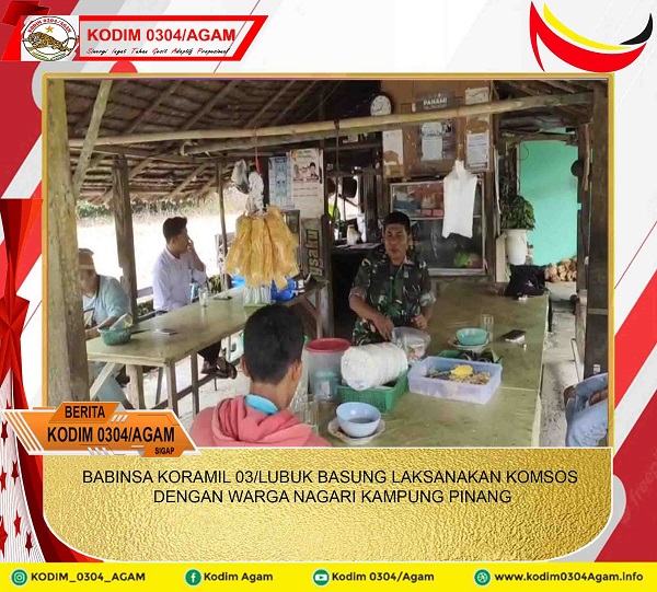 BABINSA KORAMIL 03/LUBUK BASUNG LAKSANAKAN KOMSOS DENGAN WARGA NAGARI KAMPUNG PINANG