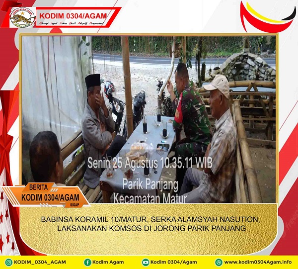 BABINSA KORAMIL 10/MATUR, SERKA ALAMSYAH NASUTION, LAKSANAKAN KOMSOS DI JORONG PARIK PANJANG