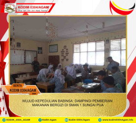 WUJUD KEPEDULIAN BABINSA: DAMPINGI PEMBERIAN MAKANAN BERGIZI DI SMAN 1 SUNGAI PUA