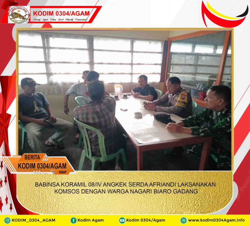BABINSA KORAMIL 08/IV ANGKEK SERDA AFRIANDI LAKSANAKAN KOMSOS DENGAN WARGA NAGARI BIARO GADANG