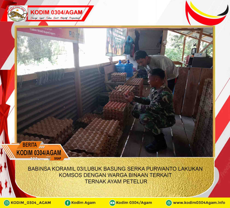 BABINSA KORAMIL 03/LUBUK BASUNG SERKA PURWANTO LAKUKAN KOMSOS DENGAN WARGA BINAAN TERKAIT TERNAK AYAM PETELUR