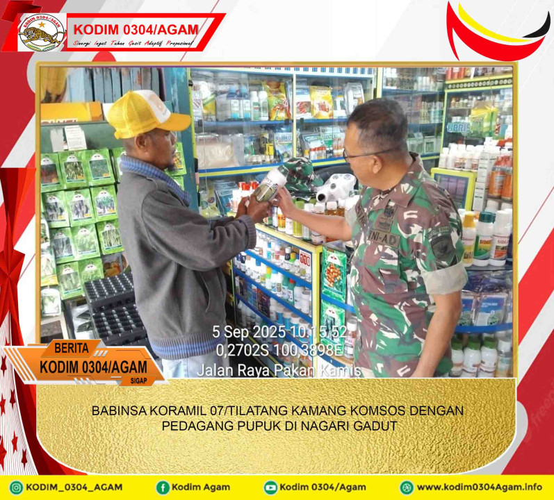 BABINSA KORAMIL 07/TILATANG KAMANG KOMSOS DENGAN PEDAGANG PUPUK DI NAGARI GADUT