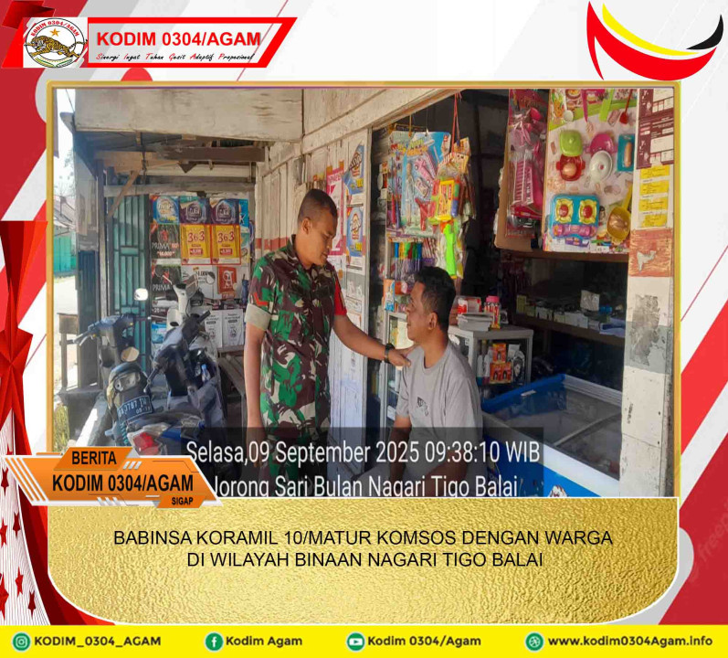 BABINSA KORAMIL 10/MATUR KOMSOS DENGAN WARGA DI WILAYAH BINAAN NAGARI TIGO BALAI