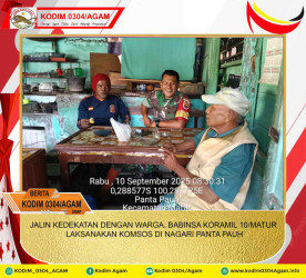 JALIN KEDEKATAN DENGAN WARGA, BABINSA KORAMIL 10/MATUR LAKSANAKAN KOMSOS DI NAGARI PANTA PAUH