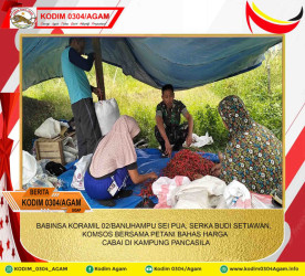 BABINSA KORAMIL 02/BANUHAMPU SEI PUA, SERKA BUDI SETIAWAN, KOMSOS BERSAMA PETANI BAHAS HARGA CABAI DI KAMPUNG PANCASILA