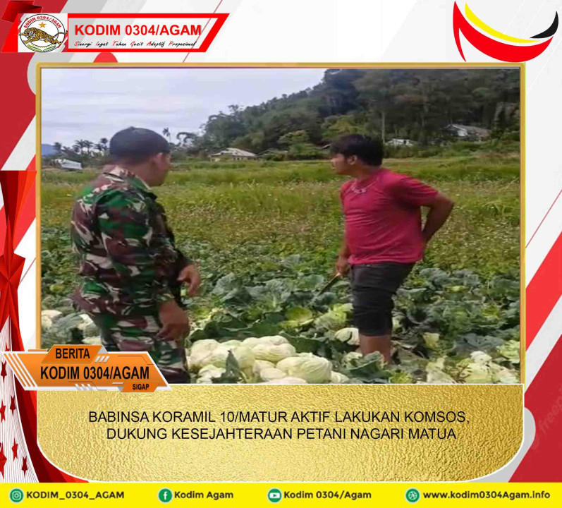 BABINSA KORAMIL 10/MATUR AKTIF LAKUKAN KOMSOS, DUKUNG KESEJAHTERAAN PETANI NAGARI MATUA