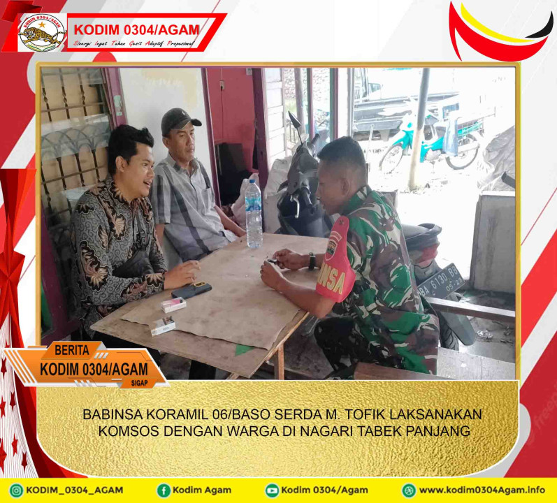 BABINSA KORAMIL 06/BASO SERDA M. TOFIK LAKSANAKAN KOMSOS DENGAN WARGA DI NAGARI TABEK PANJANG