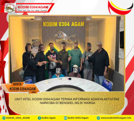 UNIT INTEL KODIM 0304/AGAM TERIMA INFORMASI ADANYA AKTIVITAS NARKOBA DI BENGKEL MILIK WARGA