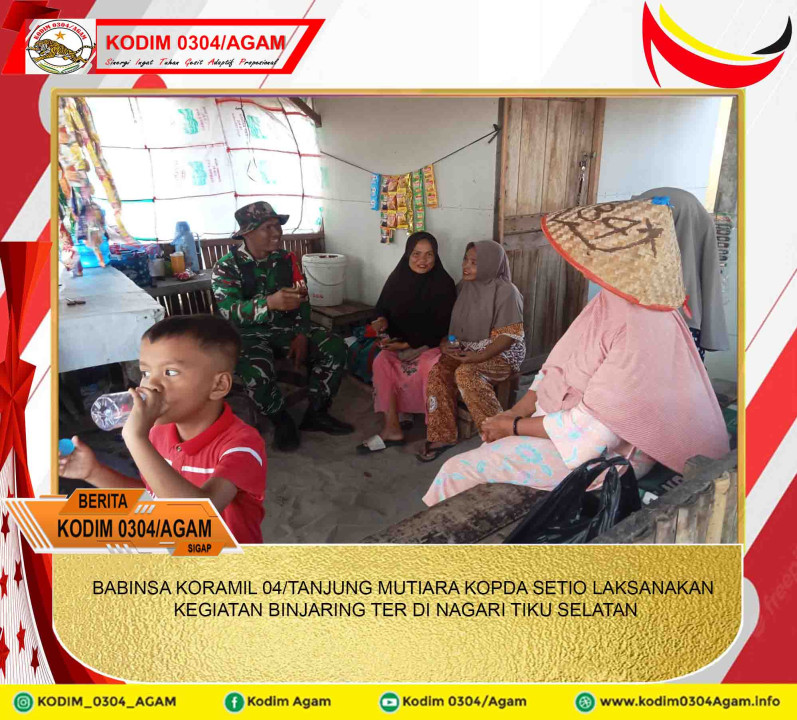 BABINSA KORAMIL 04/TANJUNG MUTIARA KOPDA SETIO LAKSANAKAN KEGIATAN BINJARING TER DI NAGARI TIKU SELATAN