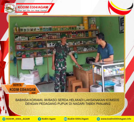 BABINSA KORAMIL 06/BASO SERDA HELMIADI LAKSANAKAN KOMSOS DENGAN PEDAGANG PUPUK DI NAGARI TABEK PANJANG