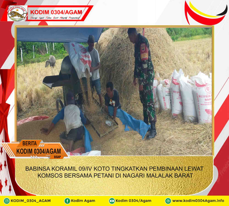 BABINSA KORAMIL 09/IV KOTO TINGKATKAN PEMBINAAN LEWAT KOMSOS BERSAMA PETANI DI NAGARI MALALAK BARAT