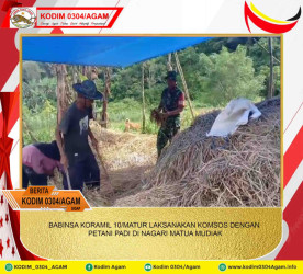 BABINSA KORAMIL 10/MATUR LAKSANAKAN KOMSOS DENGAN PETANI PADI DI NAGARI MATUA MUDIAK