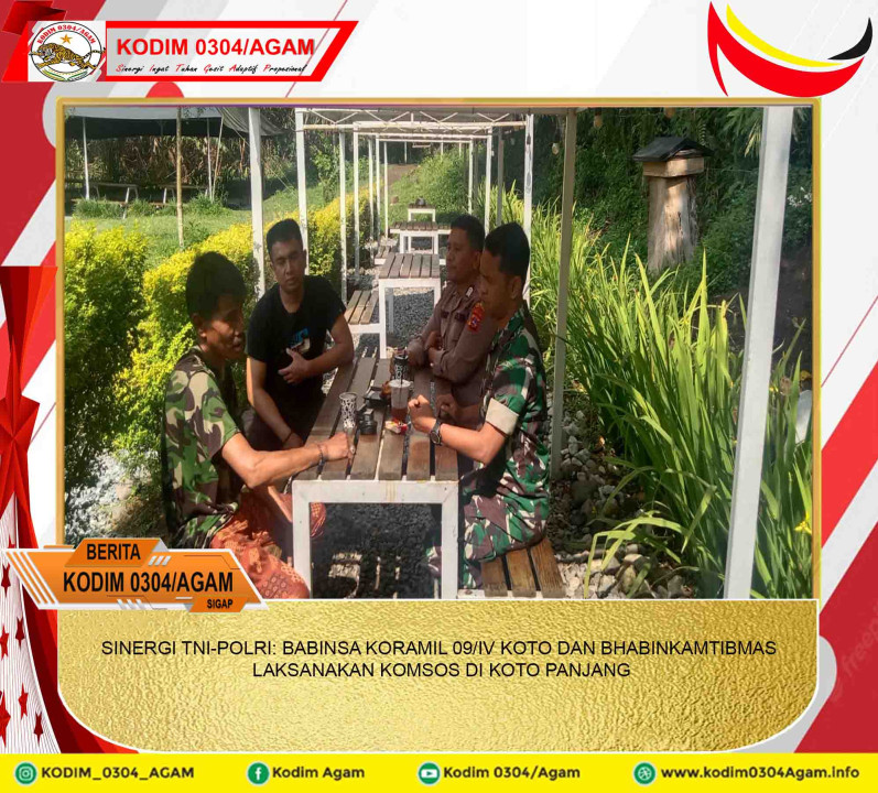 SINERGI TNI-POLRI: BABINSA KORAMIL 09/IV KOTO DAN BHABINKAMTIBMAS LAKSANAKAN KOMSOS DI KOTO PANJANG