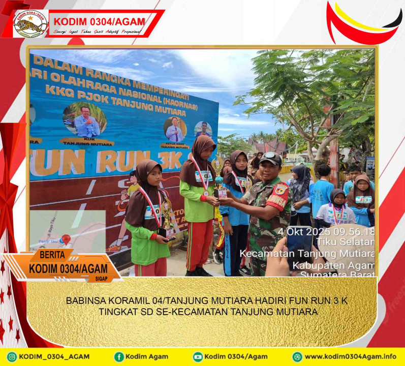 BABINSA KORAMIL 04/TANJUNG MUTIARA HADIRI FUN RUN 3 K TINGKAT SD SE-KECAMATAN TANJUNG MUTIARA