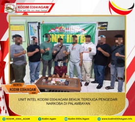 UNIT INTEL KODIM 0304/AGAM BEKUK TERDUGA PENGEDAR NARKOBA DI PALAMBAYAN