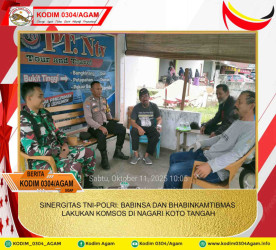 SINERGITAS TNI-POLRI: BABINSA DAN BHABINKAMTIBMAS LAKUKAN KOMSOS DI NAGARI KOTO TANGAH