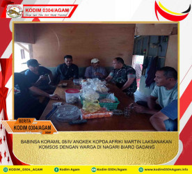 BABINSA KORAMIL 08/IV ANGKEK KOPDA AFRIKI MARTIN LAKSANAKAN KOMSOS DENGAN WARGA DI NAGARI BIARO GADANG