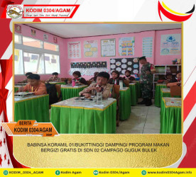 BABINSA KORAMIL 01/BUKITTINGGI DAMPINGI PROGRAM MAKAN BERGIZI GRATIS DI SDN 02 CAMPAGO GUGUK BULEK