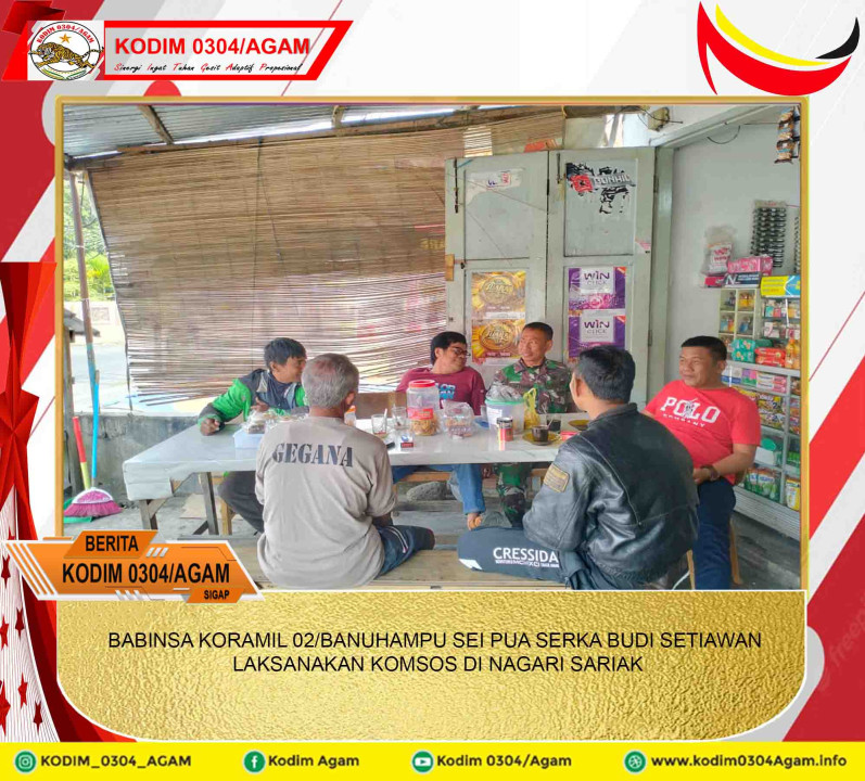 BABINSA KORAMIL 02/BANUHAMPU SEI PUA SERKA BUDI SETIAWAN LAKSANAKAN KOMSOS DI NAGARI SARIAK