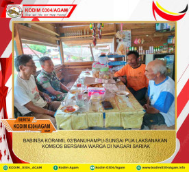BABINSA KORAMIL 02/BANUHAMPU-SUNGAI PUA LAKSANAKAN KOMSOS BERSAMA WARGA DI NAGARI SARIAK