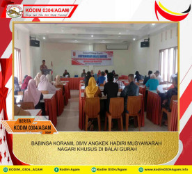 BABINSA KORAMIL 08/IV ANGKEK HADIRI MUSYAWARAH NAGARI KHUSUS DI BALAI GURAH