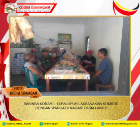 BABINSA KORAMIL 12/PALUPUH LAKSANAKAN KOMSOS DENGAN WARGA DI NAGARI PASIA LAWEH