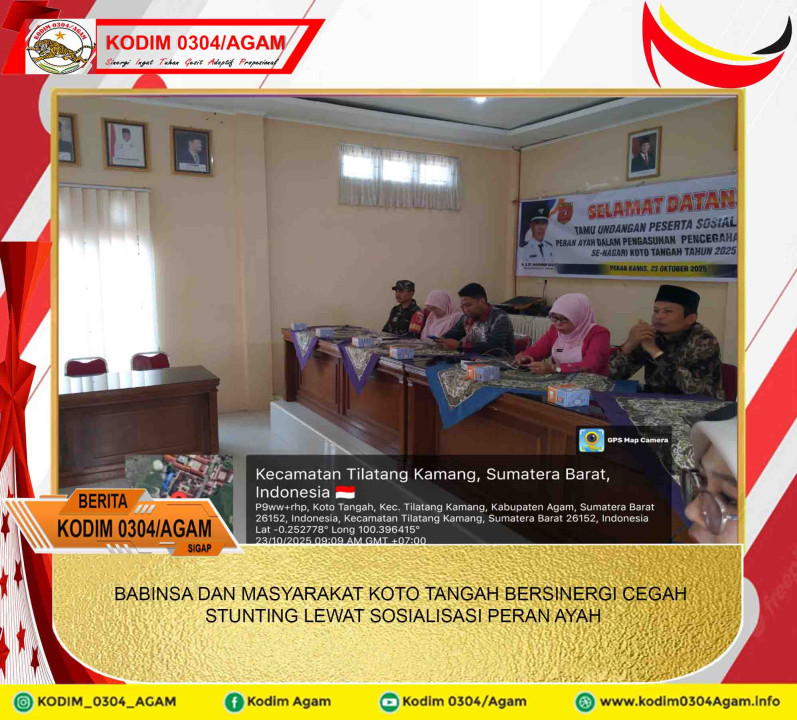 BABINSA DAN MASYARAKAT KOTO TANGAH BERSINERGI CEGAH STUNTING LEWAT SOSIALISASI PERAN AYAH