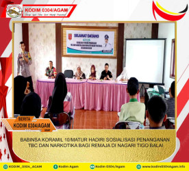 BABINSA KORAMIL 10/MATUR HADIRI SOSIALISASI PENANGANAN TBC DAN NARKOTIKA BAGI REMAJA DI NAGARI TIGO BALAI
