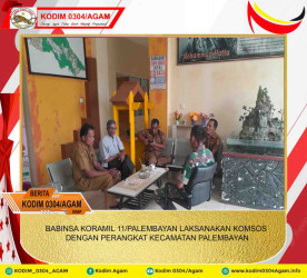 BABINSA KORAMIL 11/PALEMBAYAN LAKSANAKAN KOMSOS DENGAN PERANGKAT KECAMATAN PALEMBAYAN