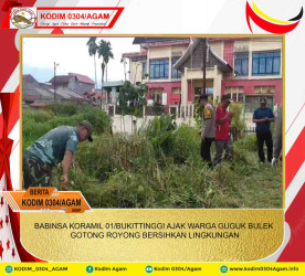BABINSA KORAMIL 01/BUKITTINGGI AJAK WARGA GUGUK BULEK GOTONG ROYONG BERSIHKAN LINGKUNGAN