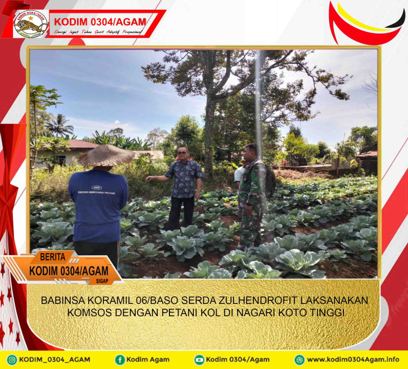 BABINSA KORAMIL 06/BASO SERDA ZULHENDROFIT LAKSANAKAN KOMSOS DENGAN PETANI KOL DI NAGARI KOTO TINGGI