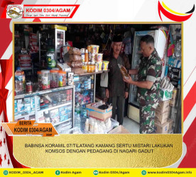 BABINSA KORAMIL 07/TILATANG KAMANG SERTU MISTARI LAKUKAN KOMSOS DENGAN PEDAGANG DI NAGARI GADUT