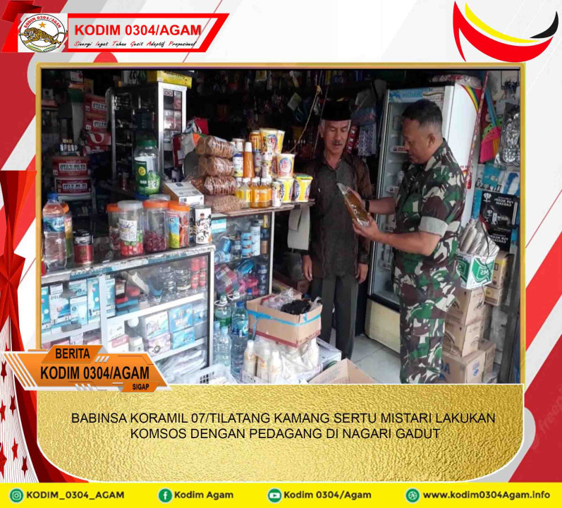 BABINSA KORAMIL 07/TILATANG KAMANG SERTU MISTARI LAKUKAN KOMSOS DENGAN PEDAGANG DI NAGARI GADUT