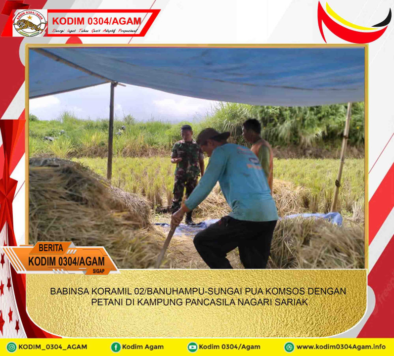 BABINSA KORAMIL 02/BANUHAMPU-SUNGAI PUA KOMSOS DENGAN PETANI DI KAMPUNG PANCASILA NAGARI SARIAK
