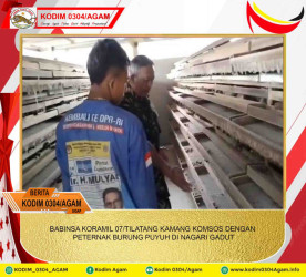 BABINSA KORAMIL 07/TILATANG KAMANG KOMSOS DENGAN PETERNAK BURUNG PUYUH DI NAGARI GADUT