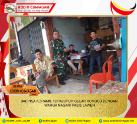 BABINSA KORAMIL 12/PALUPUH GELAR KOMSOS DENGAN WARGA NAGARI PASIE LAWEH