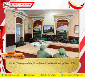Kodim 0304/Agam Gelar Vicon Talks Show Bintal Ideologi Tahun 2025
