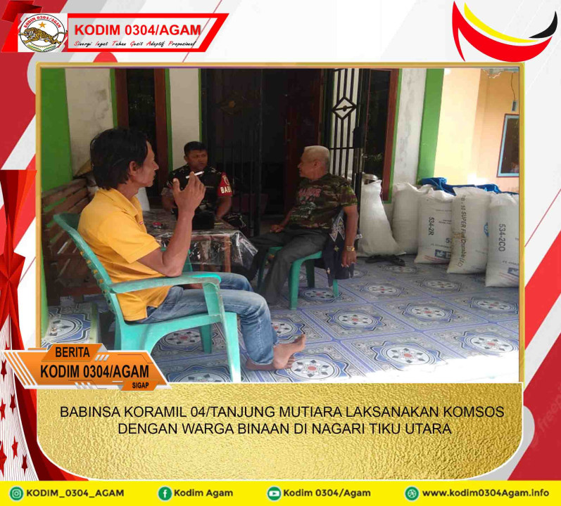 BABINSA KORAMIL 04/TANJUNG MUTIARA LAKSANAKAN KOMSOS DENGAN WARGA BINAAN DI NAGARI TIKU UTARA