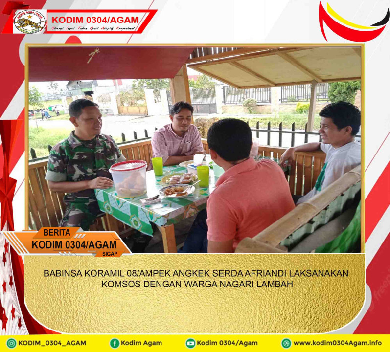 BABINSA KORAMIL 08/AMPEK ANGKEK SERDA AFRIANDI LAKSANAKAN KOMSOS DENGAN WARGA NAGARI LAMBAH